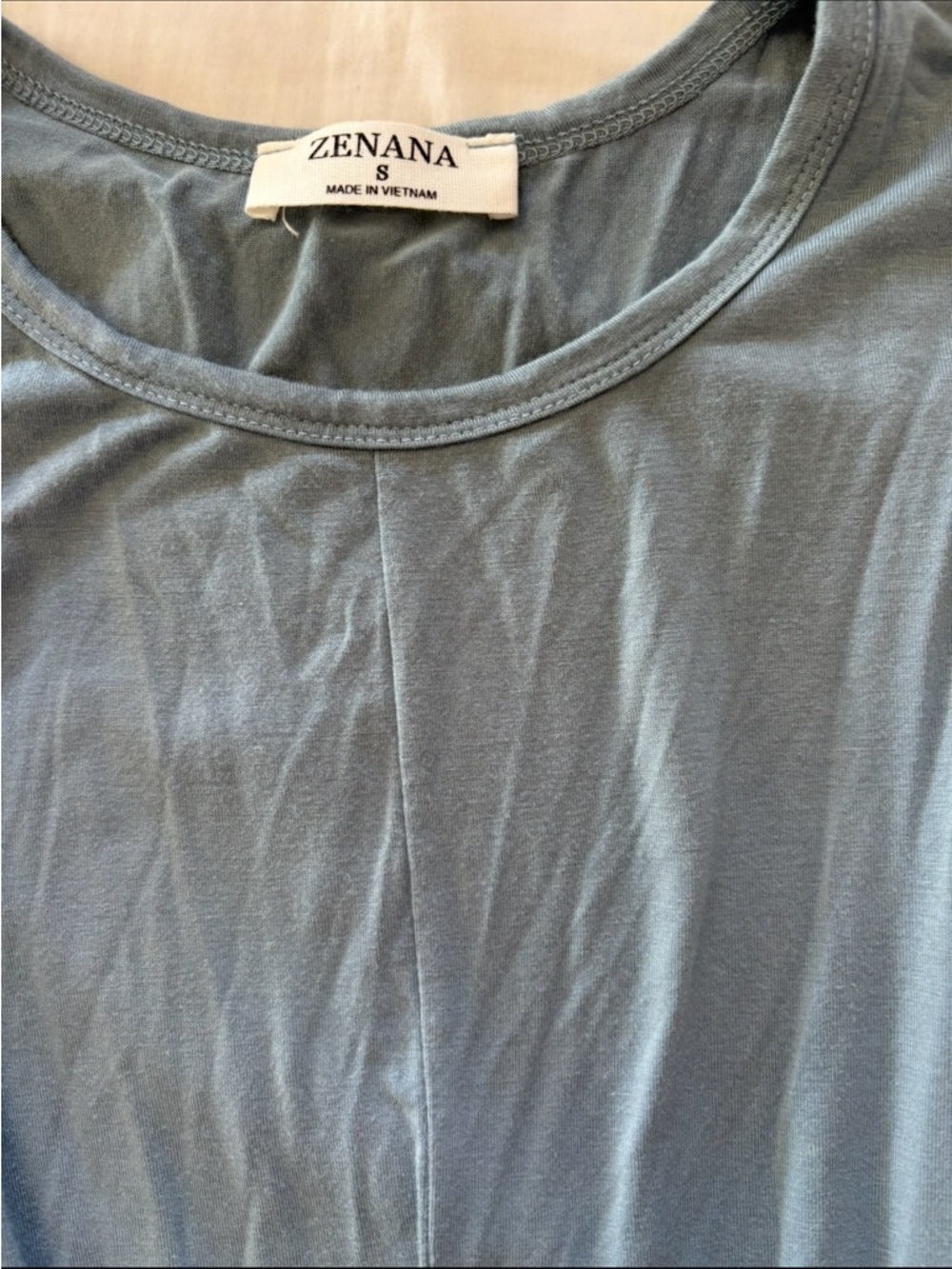 Women’s Sleeveless Twist-Hem Tank Top — Dusty Blue - Picture 2 of 3